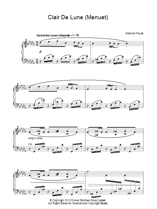 Minuet From Clair De Lune Minuet From Clair De Lune