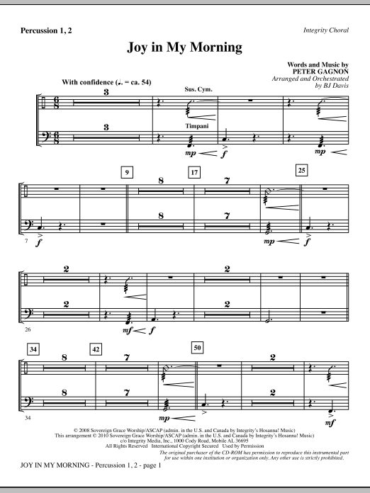 Joy In My Morning – Percussion 1 & 2 Joy In My Morning – Percussion 1 & 2