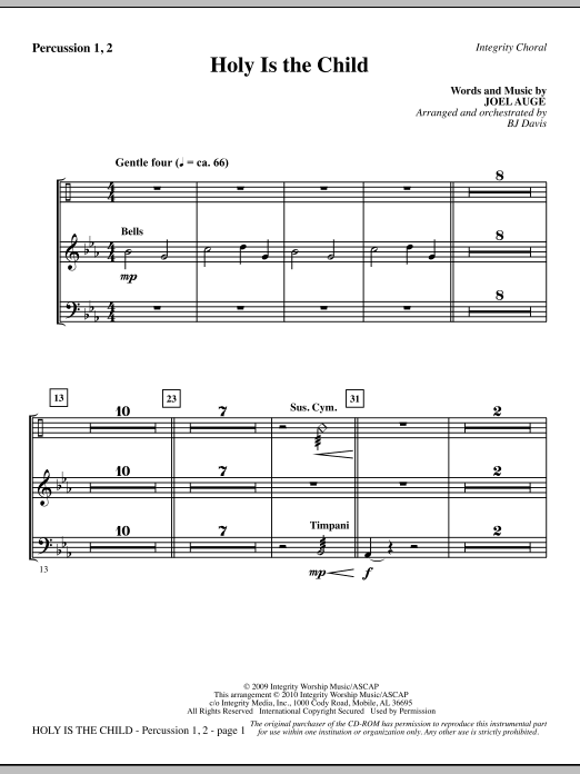 Holy Is The Child – Percussion 1 & 2 Holy Is The Child – Percussion 1 & 2