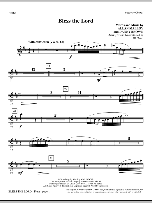 Bless The Lord – Flute Bless The Lord – Flute