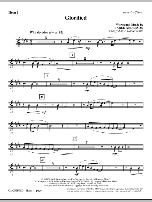 Glorified – F Horn 1 Glorified – F Horn 1