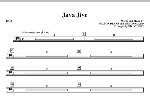 Java Jive (SSAA Octavo Accompaniment Parts) – Bass Java Jive (SSAA Octavo Accompaniment Parts) – Bass