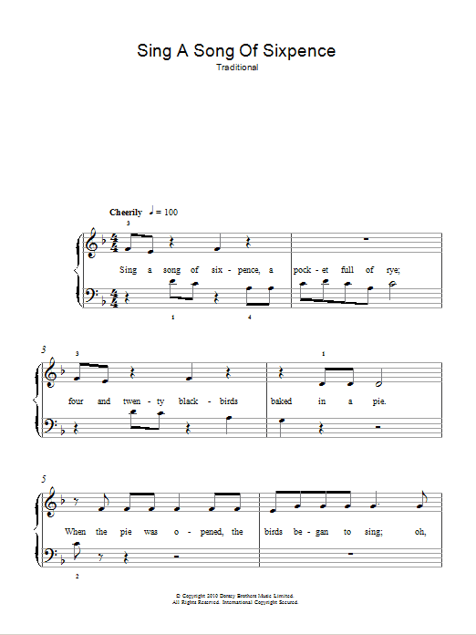 Sing A Song Of Sixpence Sing A Song Of Sixpence