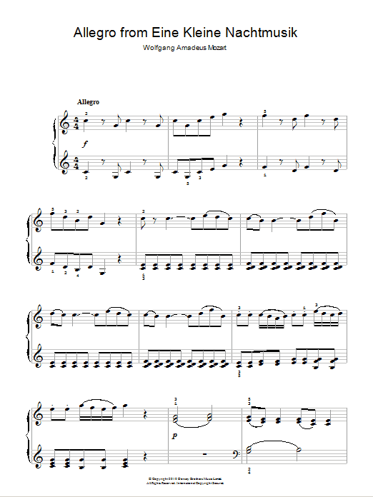 Allegro from Eine Kleine Nachtmusik K525 Allegro from Eine Kleine Nachtmusik K525