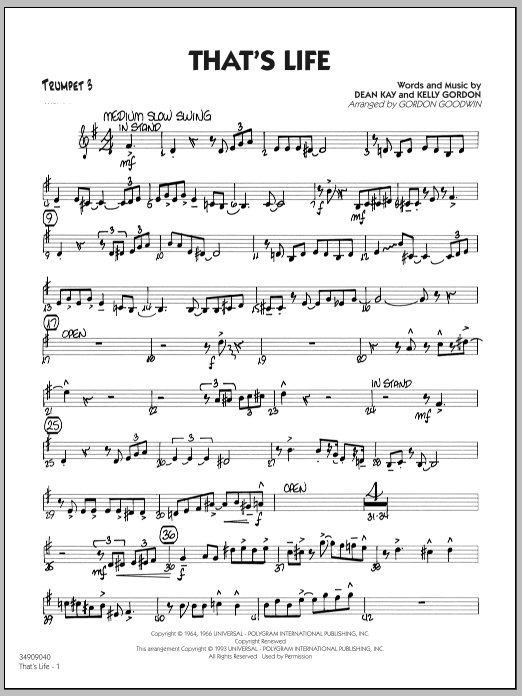 That’s Life – Trumpet 3 That’s Life – Trumpet 3