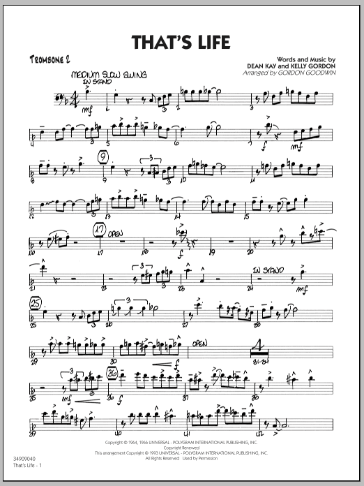 That’s Life – Trombone 2 That’s Life – Trombone 2