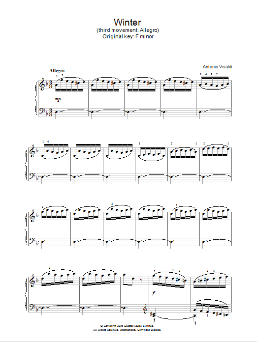 Winter from The Four Seasons (Third movement: Allegro) Winter from The Four Seasons (Third movement: Allegro)
