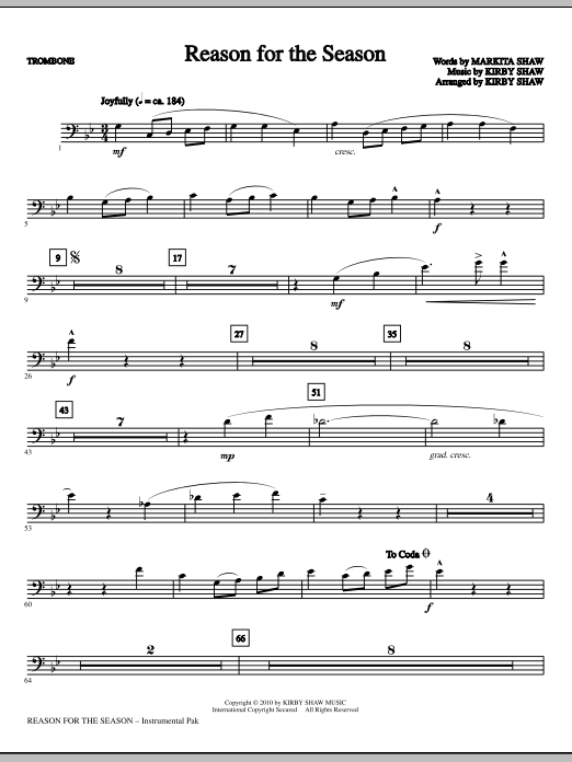 Reason For The Season – Trombone Reason For The Season – Trombone
