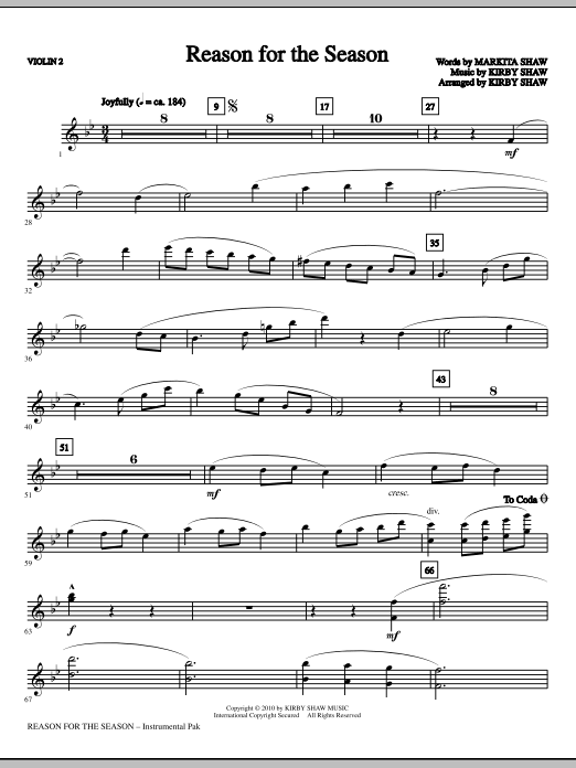 Reason For The Season – Violin 2 Reason For The Season – Violin 2