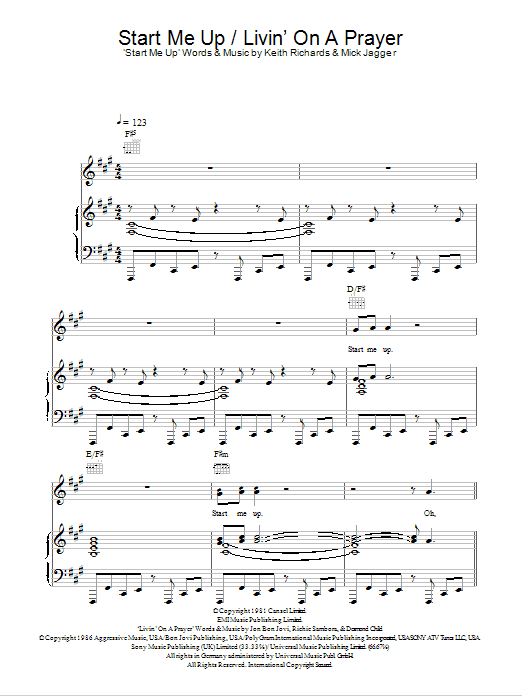 Start Me Up / Livin’ On A Prayer Start Me Up / Livin’ On A Prayer