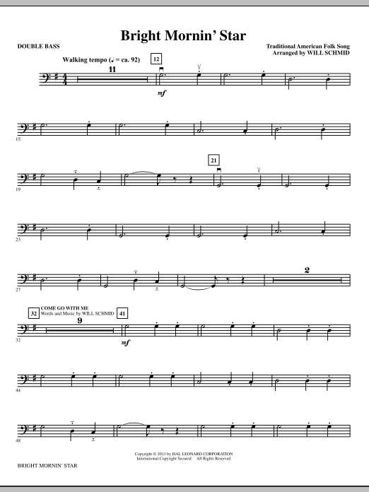Bright Mornin’ Star – Double Bass Bright Mornin’ Star – Double Bass