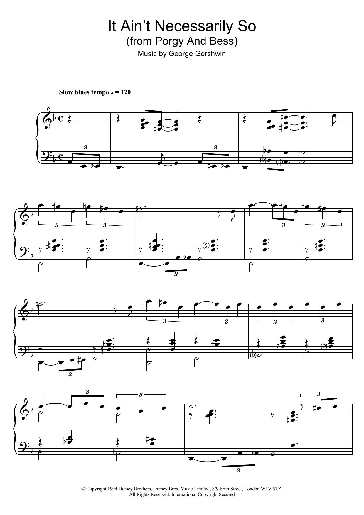 It Ain’t Necessarily So (from Porgy And Bess) It Ain’t Necessarily So (from Porgy And Bess)
