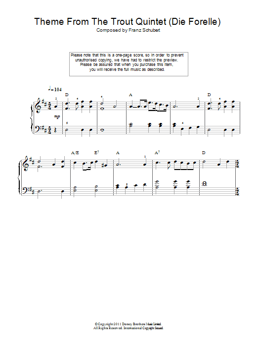 Theme From The Trout Quintet (Die Forelle) Theme From The Trout Quintet (Die Forelle)