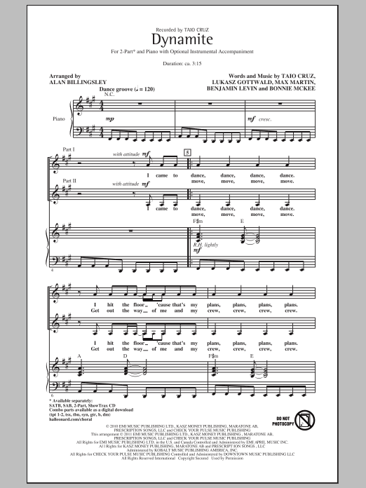 Dynamite (arr. Alan Billingsley)
