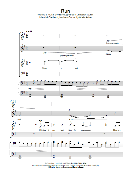 Run (arr. Jeremy Birchall) Run (arr. Jeremy Birchall)