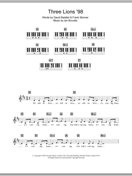 Three Lions ’98 (England’s World Cup ’98 Theme) Three Lions ’98 (England’s World Cup ’98 Theme)