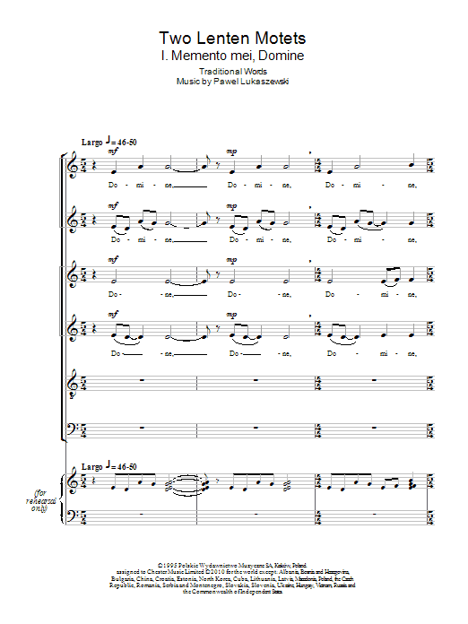 Two Lenten Motets Two Lenten Motets