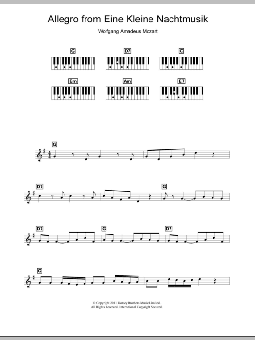 Allegro from Eine Kleine Nachtmusik K525 Allegro from Eine Kleine Nachtmusik K525