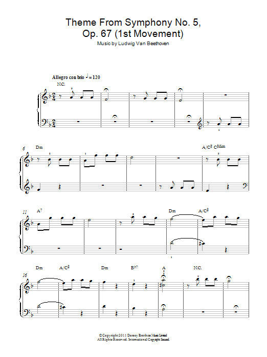 Theme from Symphony No. 5, Op. 67 (1st Movement) Theme from Symphony No. 5, Op. 67 (1st Movement)