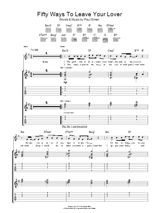 Fifty Ways To Leave Your Lover Fifty Ways To Leave Your Lover