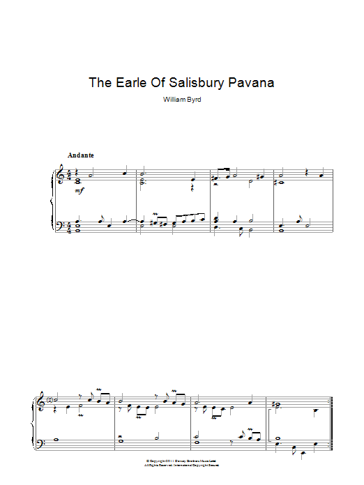 The Earle Of Salisbury Pavana The Earle Of Salisbury Pavana