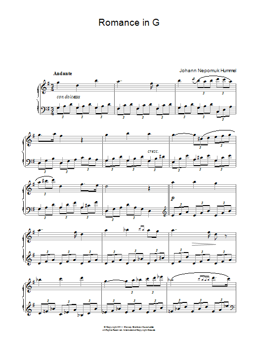 Romance In G Op.52 No.4 Romance In G Op.52 No.4