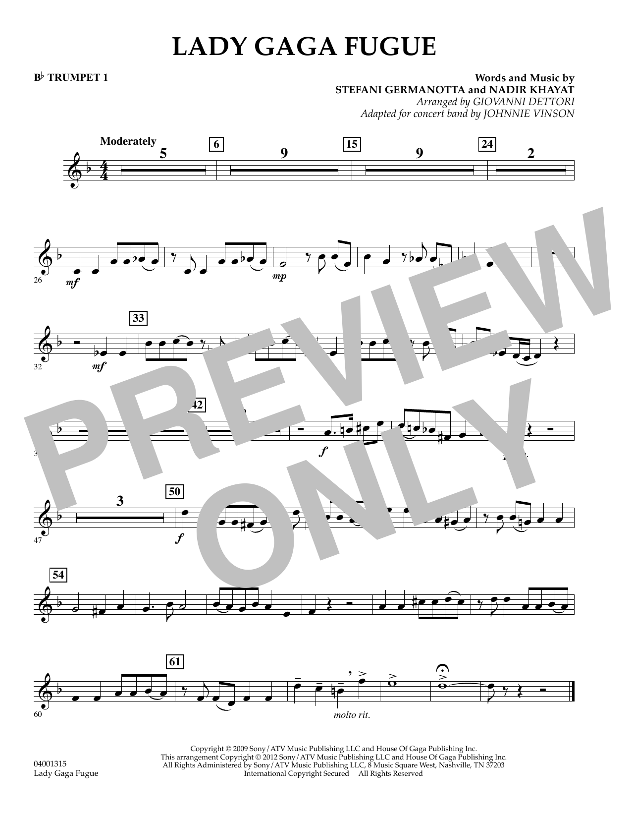 Lady Gaga Fugue – Bb Trumpet 1 Lady Gaga Fugue – Bb Trumpet 1