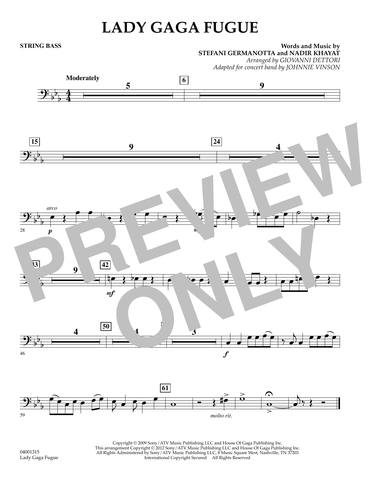 Lady Gaga Fugue – String Bass Lady Gaga Fugue – String Bass