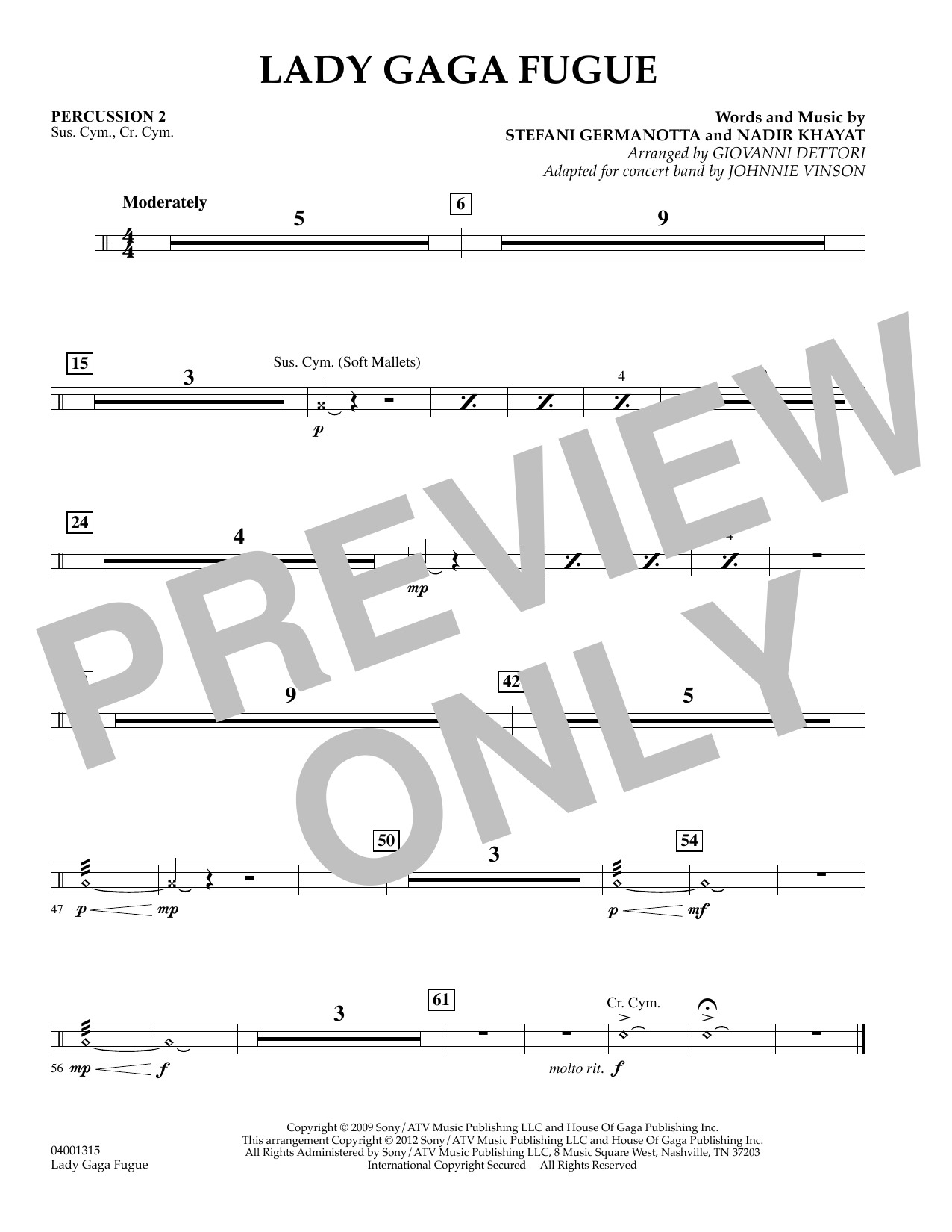 Lady Gaga Fugue – Percussion 2 Lady Gaga Fugue – Percussion 2