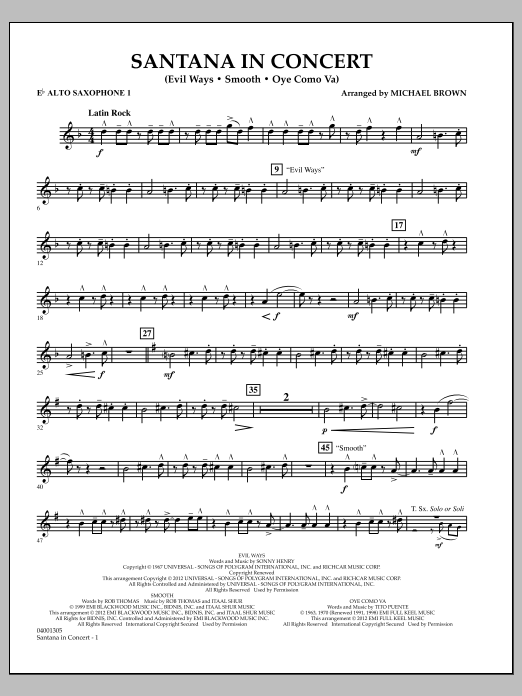 Santana In Concert – Eb Alto Saxophone 1 Santana In Concert – Eb Alto Saxophone 1