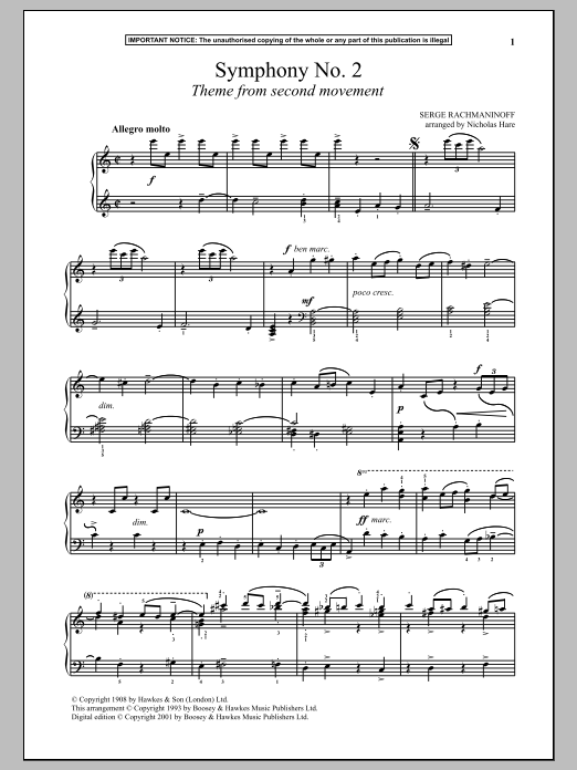 Symphony No. 2, (Second Movement Theme) Symphony No. 2, (Second Movement Theme)