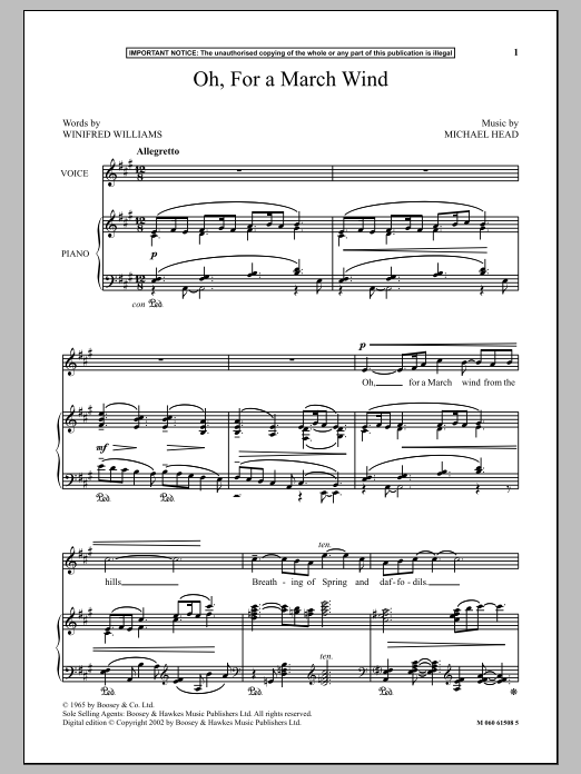 Oh, For A March Wind Oh, For A March Wind
