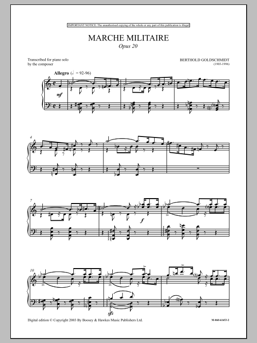 Marche Militaire, Op. 20 Marche Militaire, Op. 20
