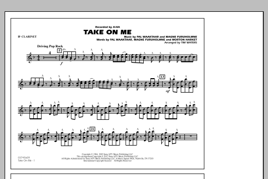 Take On Me – Bb Clarinet Take On Me – Bb Clarinet