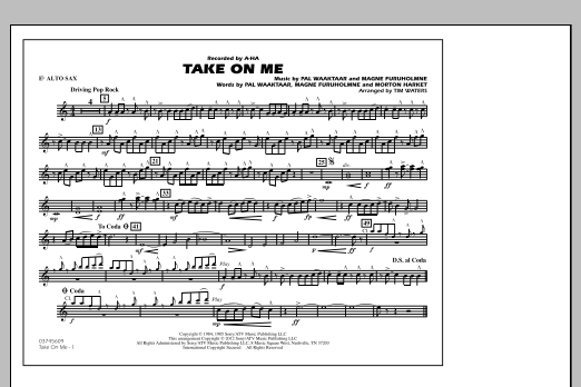 Take On Me – Eb Alto Sax Take On Me – Eb Alto Sax