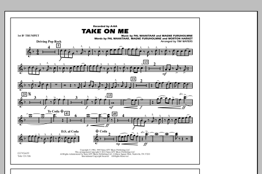 Take On Me – 1st Bb Trumpet Take On Me – 1st Bb Trumpet