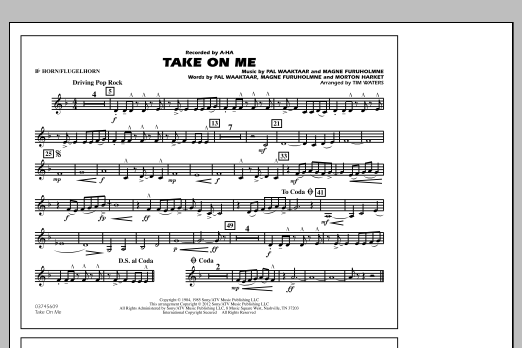 Take On Me – Bb Horn/Flugelhorn Take On Me – Bb Horn/Flugelhorn
