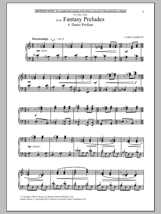 Fantasy Preludes, 4. Danse Profane Fantasy Preludes, 4. Danse Profane