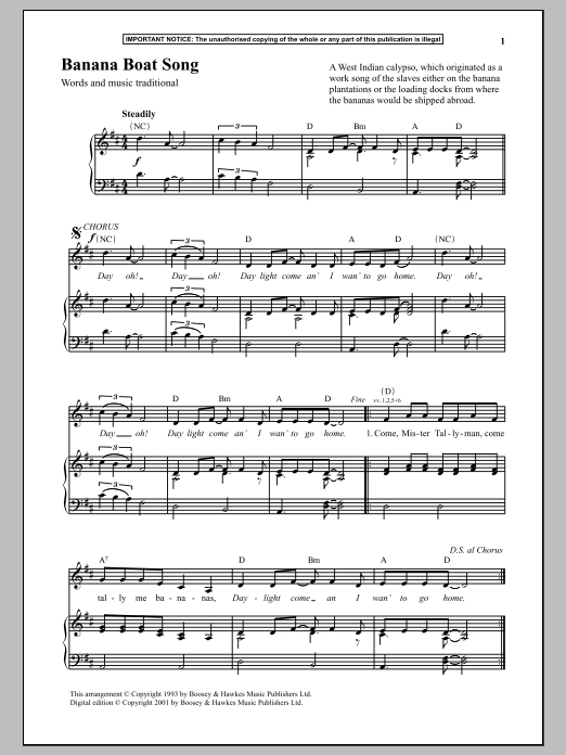 Banana Boat Song Banana Boat Song