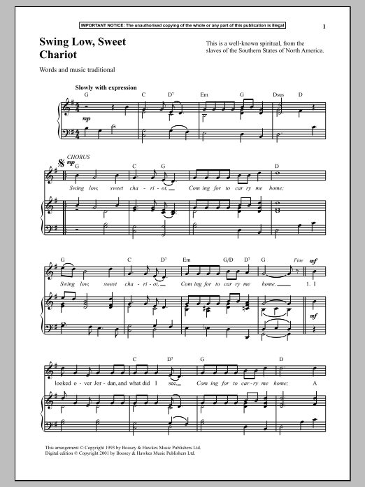Swing Low, Sweet Chariot Swing Low, Sweet Chariot