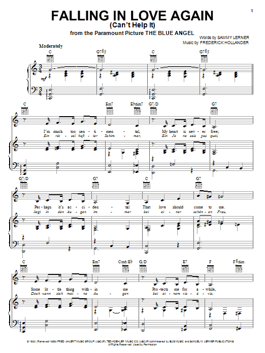 Falling In Love Again (Can’t Help It) Falling In Love Again (Can’t Help It)