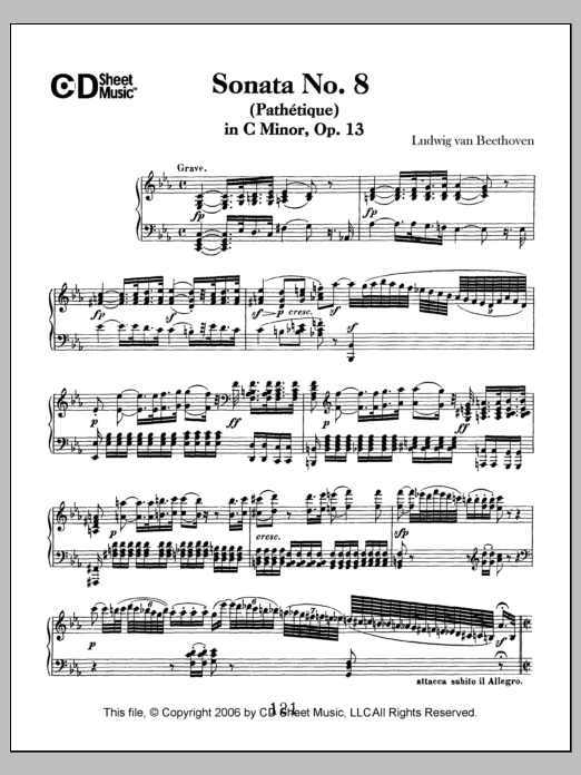 Sonata No. 8 In C Minor (pathetique), Op. 13 Sonata No. 8 In C Minor (pathetique), Op. 13