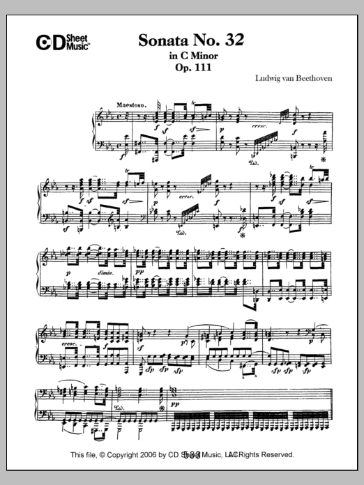 Sonata No. 32 In C Minor, Op. 111 Sonata No. 32 In C Minor, Op. 111