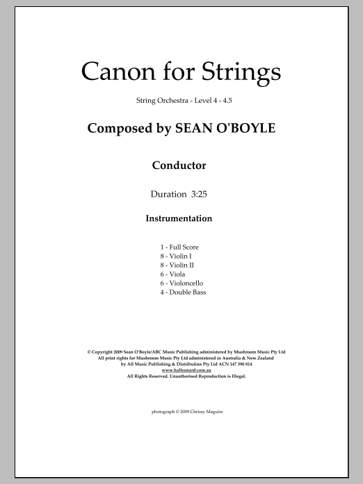 Canon for Strings – Score Canon for Strings – Score