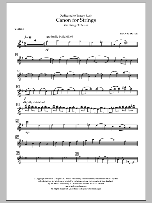 Canon for Strings – Violin I Canon for Strings – Violin I