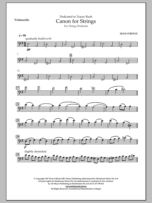 Canon for Strings – Violoncello Canon for Strings – Violoncello