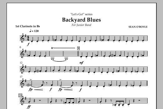 Backyard Blues – Bb Clarinet 1 Backyard Blues – Bb Clarinet 1
