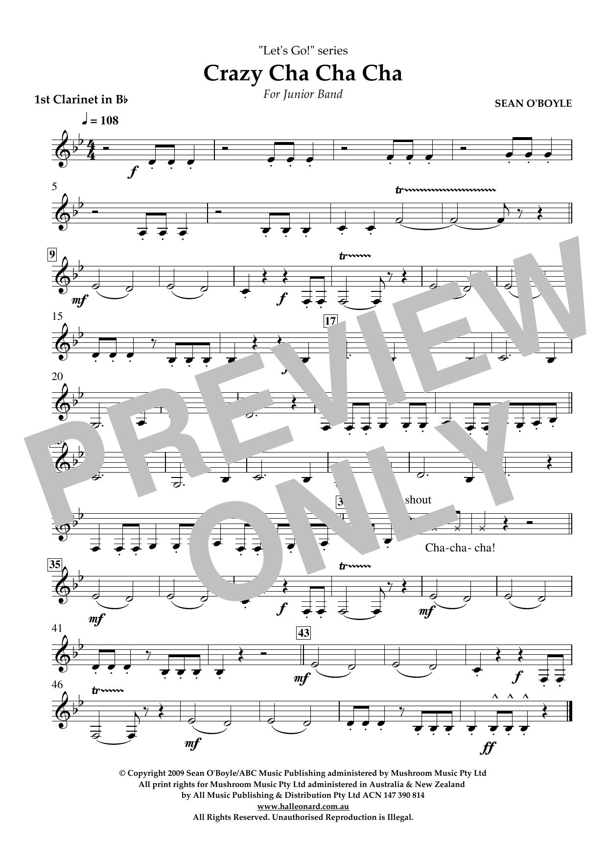 Crazy Cha Cha Cha – Bb Clarinet 1 Crazy Cha Cha Cha – Bb Clarinet 1