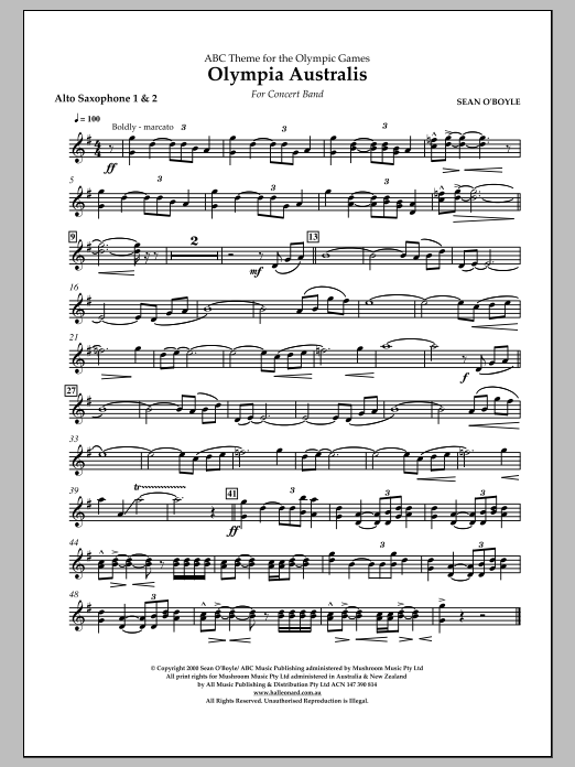 Olympia Australis (Concert Band) – Alto Saxophone Olympia Australis (Concert Band) – Alto Saxophone