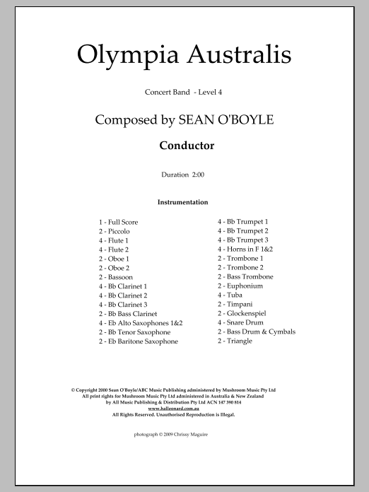Olympia Australis (Concert Band) – Score Olympia Australis (Concert Band) – Score
